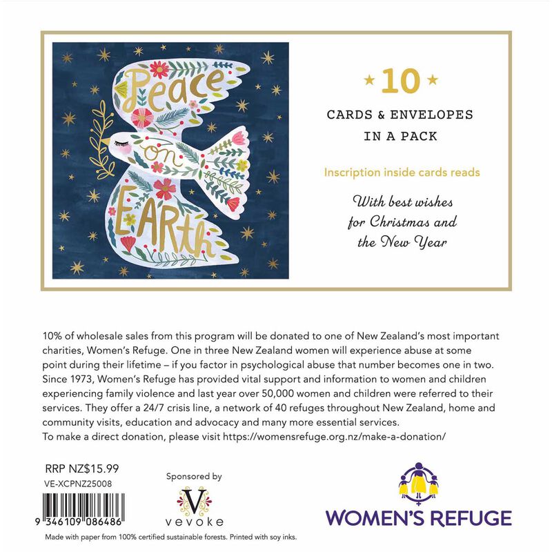 Women's Refuge Peace On Earth Christmas Card Wallet image number 1