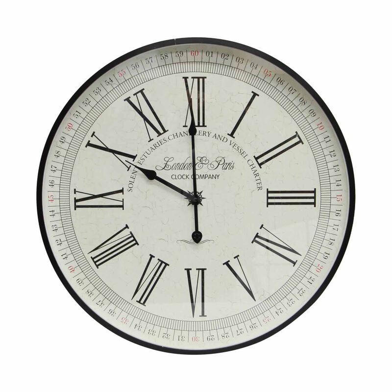 French Country Noir Compass Wall Clock image number 0