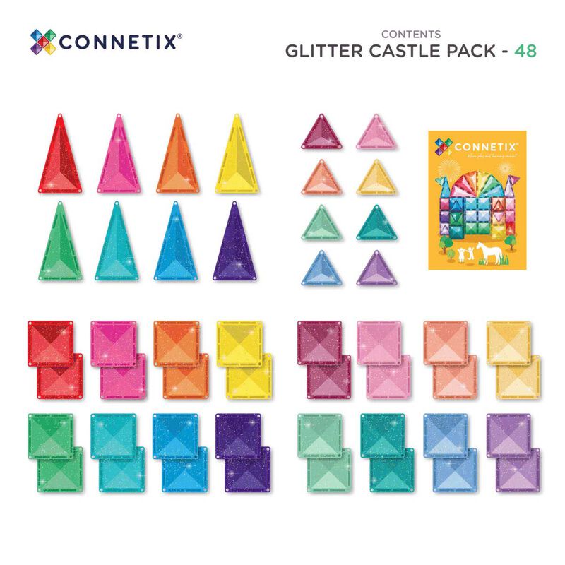 Connetix Tiles Glitter Castle Pack 48 Pieces image number 3