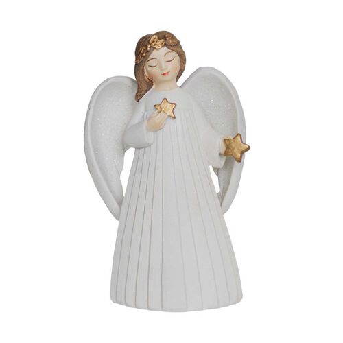 Angel With Star Cream 12cm