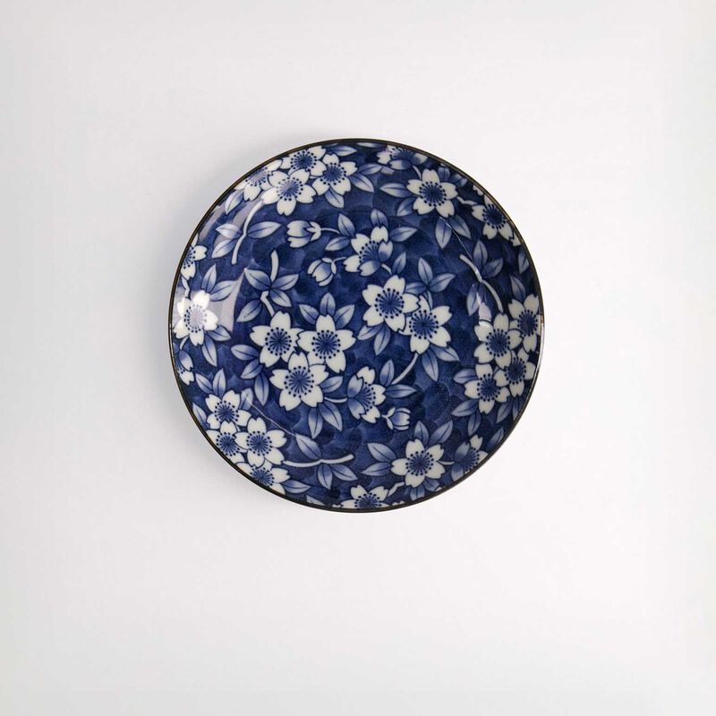 Tokyo Design Studio Tokyo Blue Sakura Round Plate 16cm image number 1