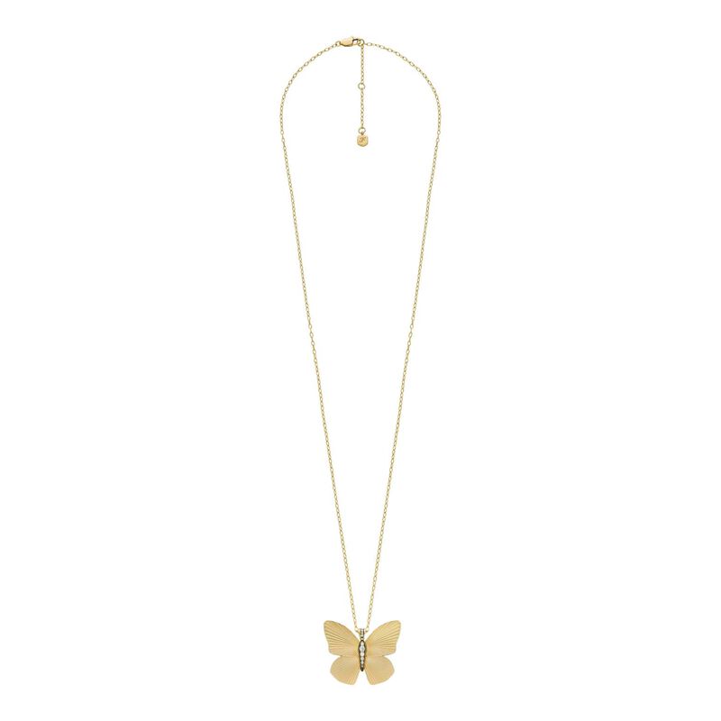 Fossil Butterfly Collection Gold-Tone Stainless Steel Pendant Necklace image number 1