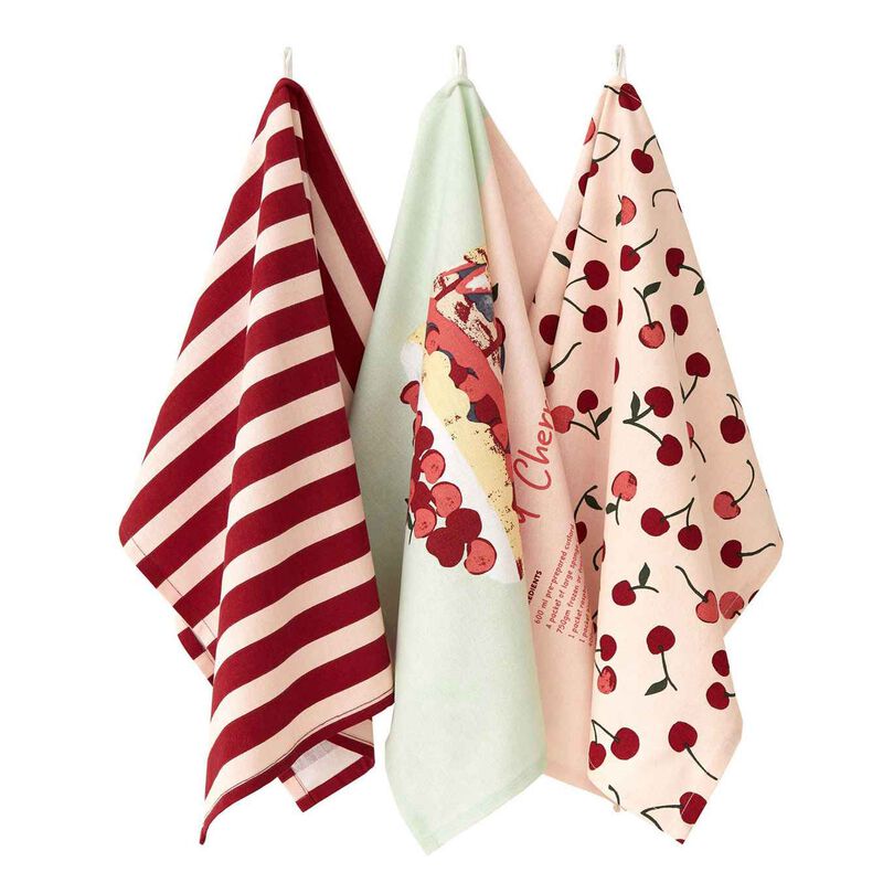 Wallace Cotton Merry Cherry Trifle Towel Set 3 image number 0