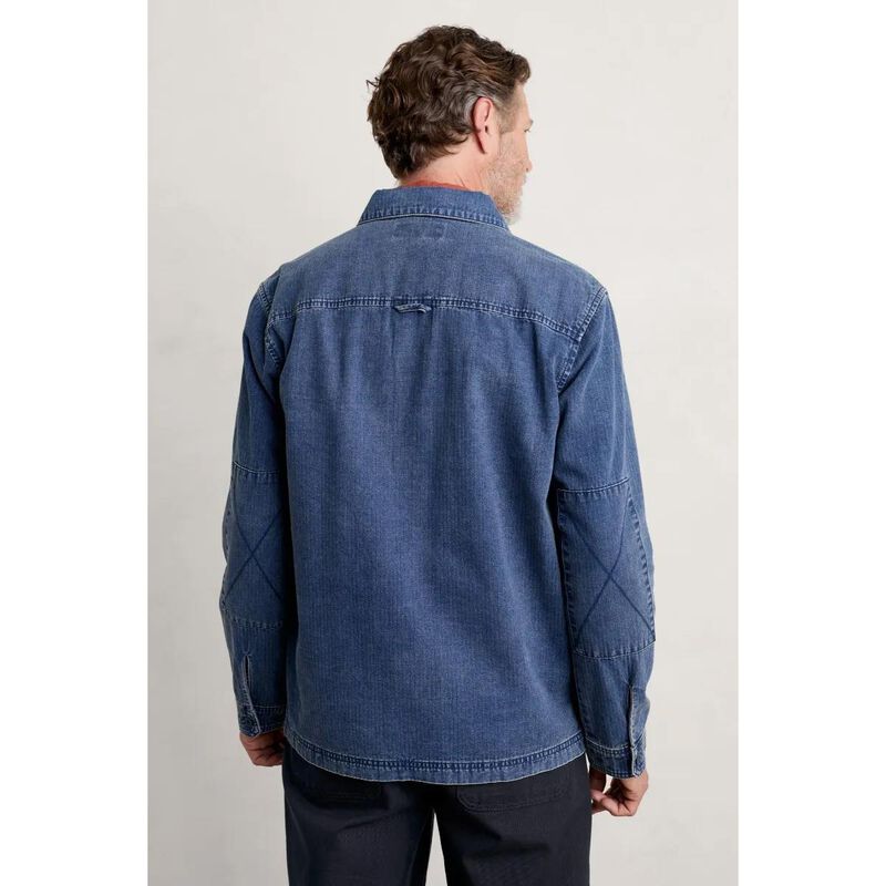 Seasalt Cornwall Men's Hawser Shirt Dark Mid Indigo Wash image number 1