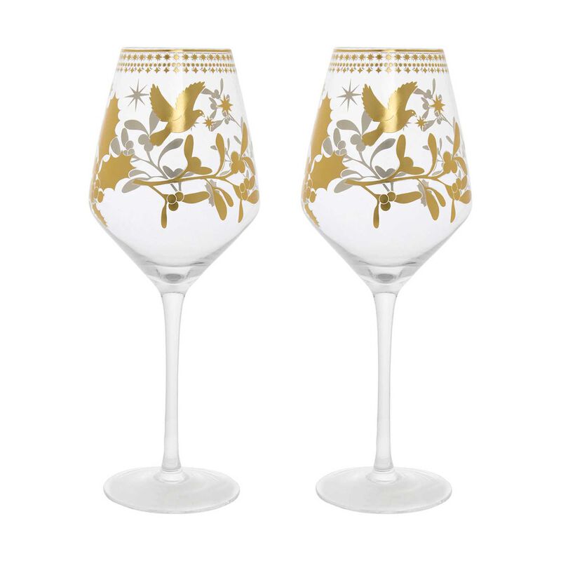 Maxwell & Williams White Christmas Wine Glass 500ml Set Of 2 image number 0