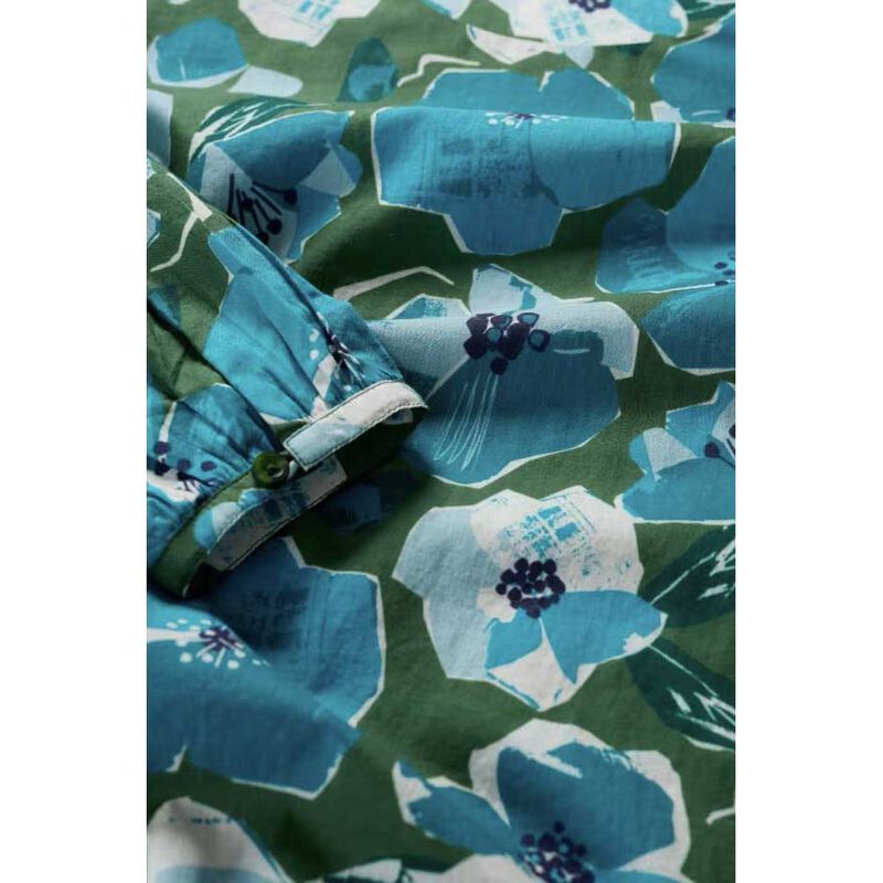 Seasalt Cornwall Quill Top Paper Hellebores Forest Green image number 2