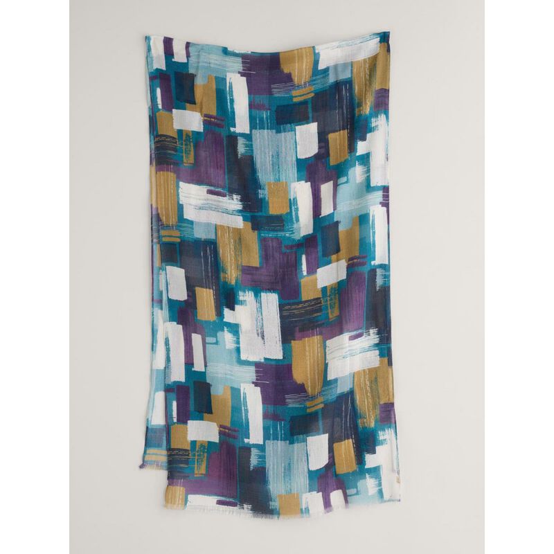 Seasalt Cornwall May Garland Scarf Stitched Abstract Starling image number 3
