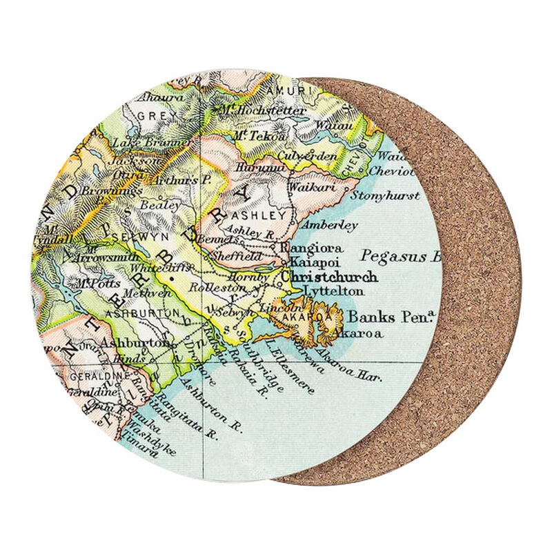 Vintage Map Of Canterbury Coasters Set Of 6 image number 0
