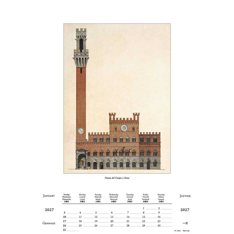 Istituto Fotocromo Architettura Italiana Large Art Calendar 2027 image number 1