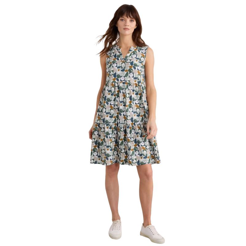 Seasalt Cornwall Bodelva Dress Geo Pebbles Chalk image number 0