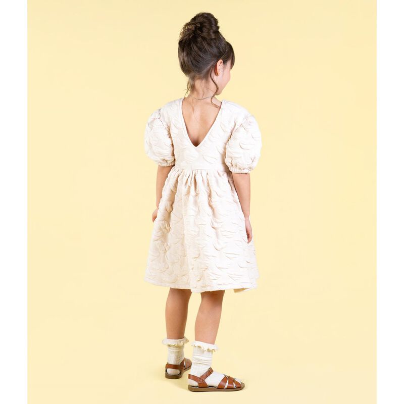 Rock Your Baby Ecru Heart Puff Sleeve Dress image number 3