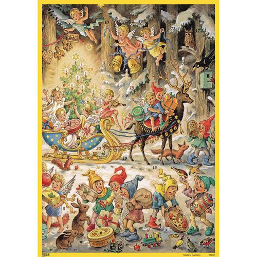 Kirsch Verlag Deer With Sleigh Poster Advent Calendar