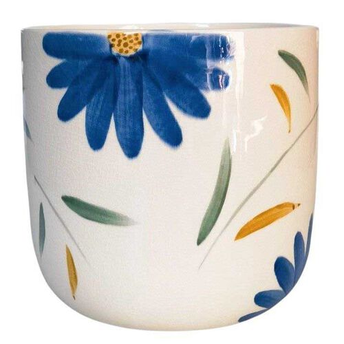 Urban Products Maxine Floral Planter Blue & Green 20cm
