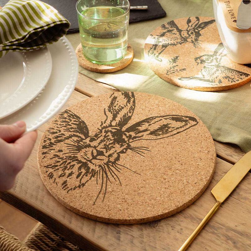 Selbrae House Cork Place Mat Hare image number 1