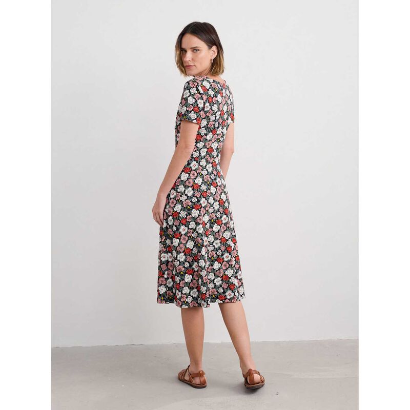 Seasalt Cornwall S/S April Dress Floral Tumble Onyx image number 1
