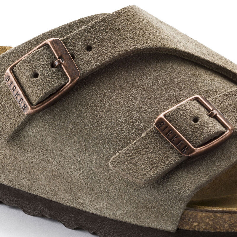Birkenstock Z&uuml;rich Suede Taupe Regular Width Sandal image number 2