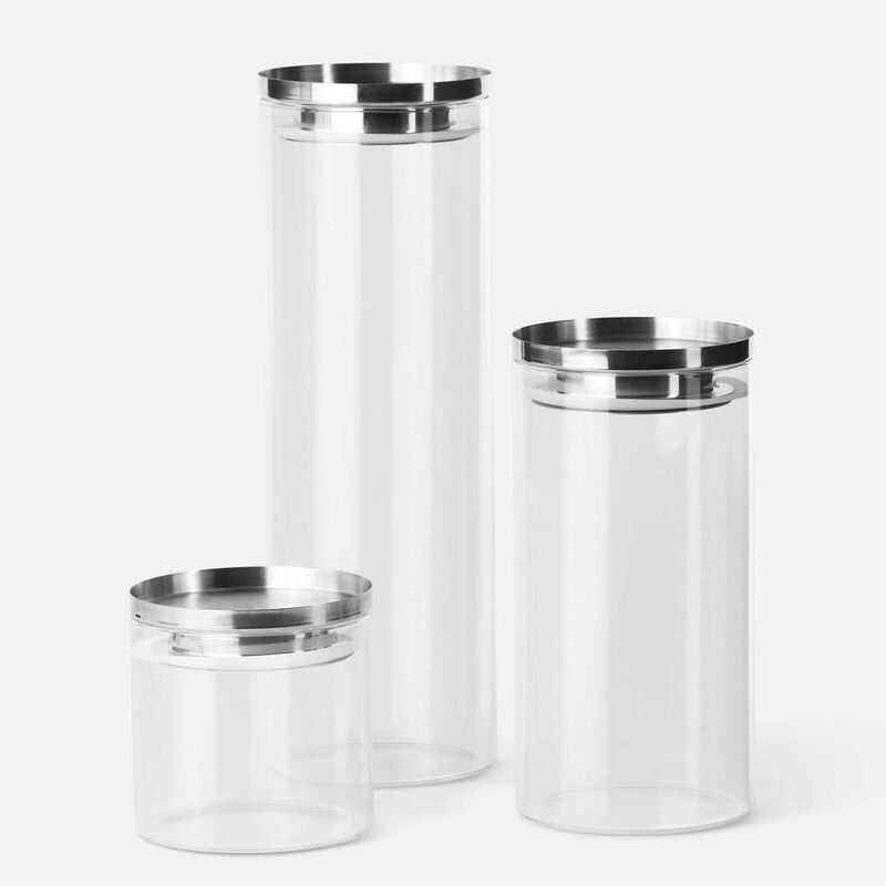 Città Stacking Canister S - Clear/Stainless Steel image number 1