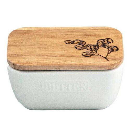 Selbrae House White Butter Dish - Flora