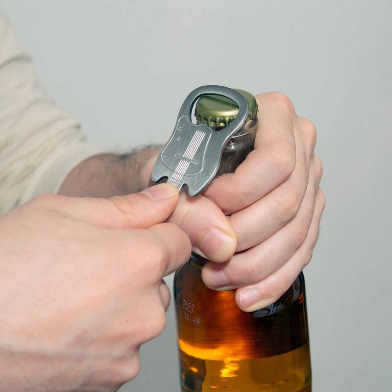 Kikkerland Guitar Keychain Bottle Opener image number 1