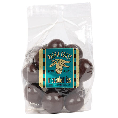 Pacific Coast Macadamias Dark Choc Whole Nuts 140g