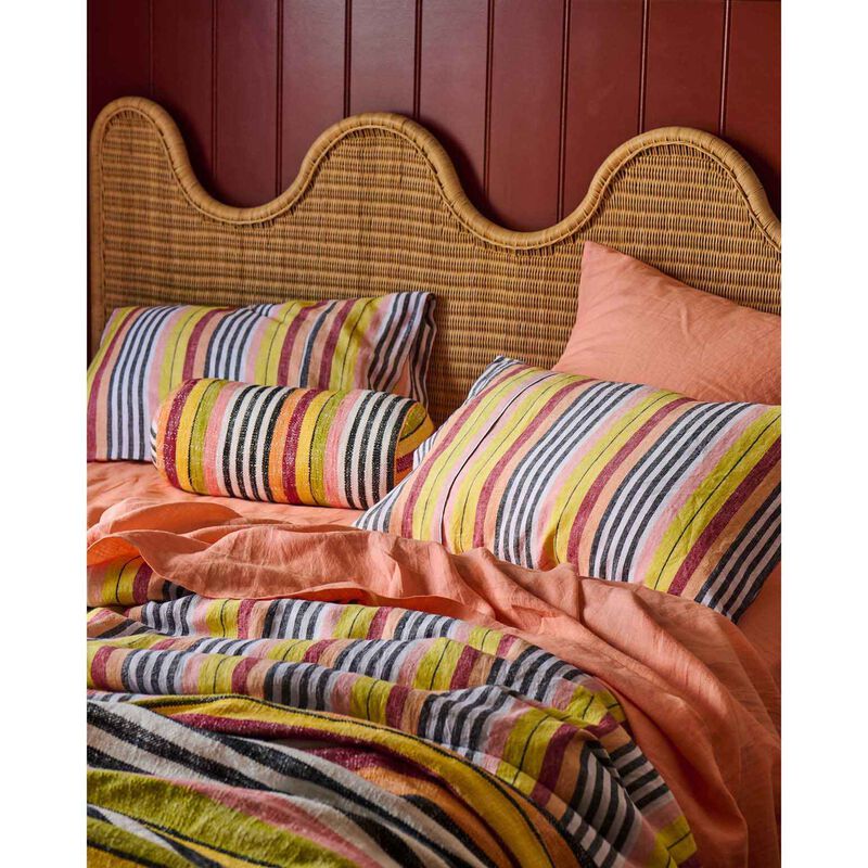 Kip&Co Casablanca Stripe Woven Bolster Cushion image number 2