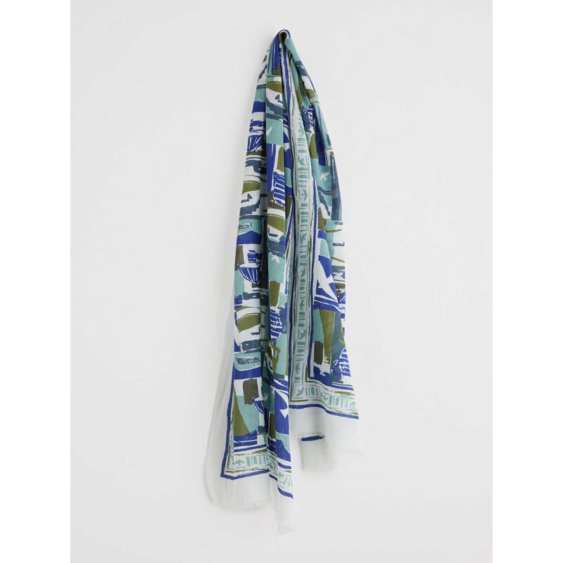 Seasalt Cornwall Summer Scarf Window Sketch Border Chalk image number 3
