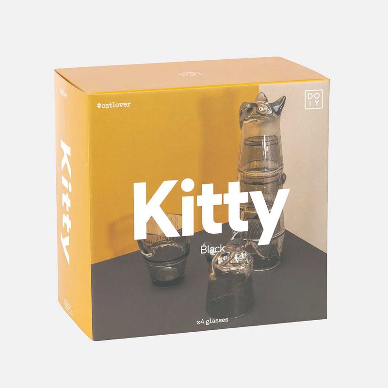 DOIY Stacking Glasses Kitty Black image number 2