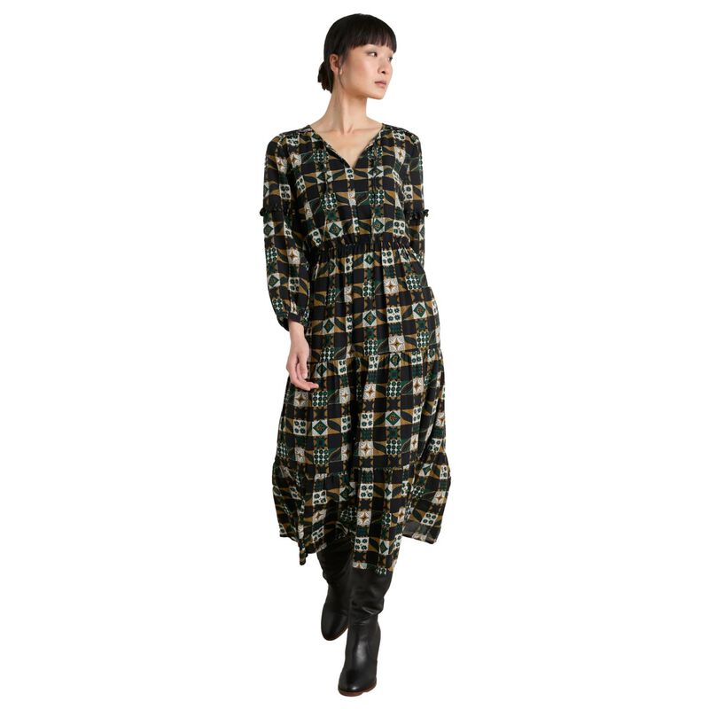 Seasalt Cornwall Dearling Dress Folky Quilt Onyx image number 0