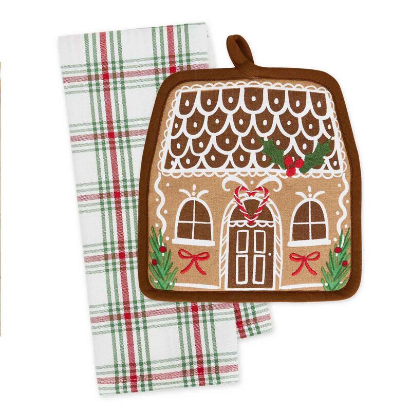 DII Gingerbread House Pot Holder Gift Set image number 0