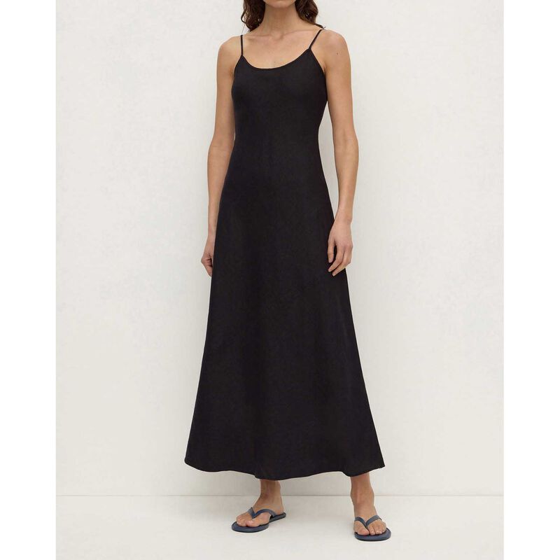 Assembly Label Colette Linen Slip Dress Black image number 3