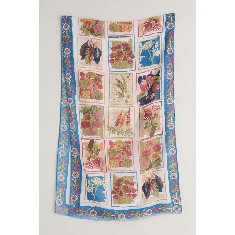Seasalt Cornwall May Garland Scarf Seed Pack Border Chalk image number 3