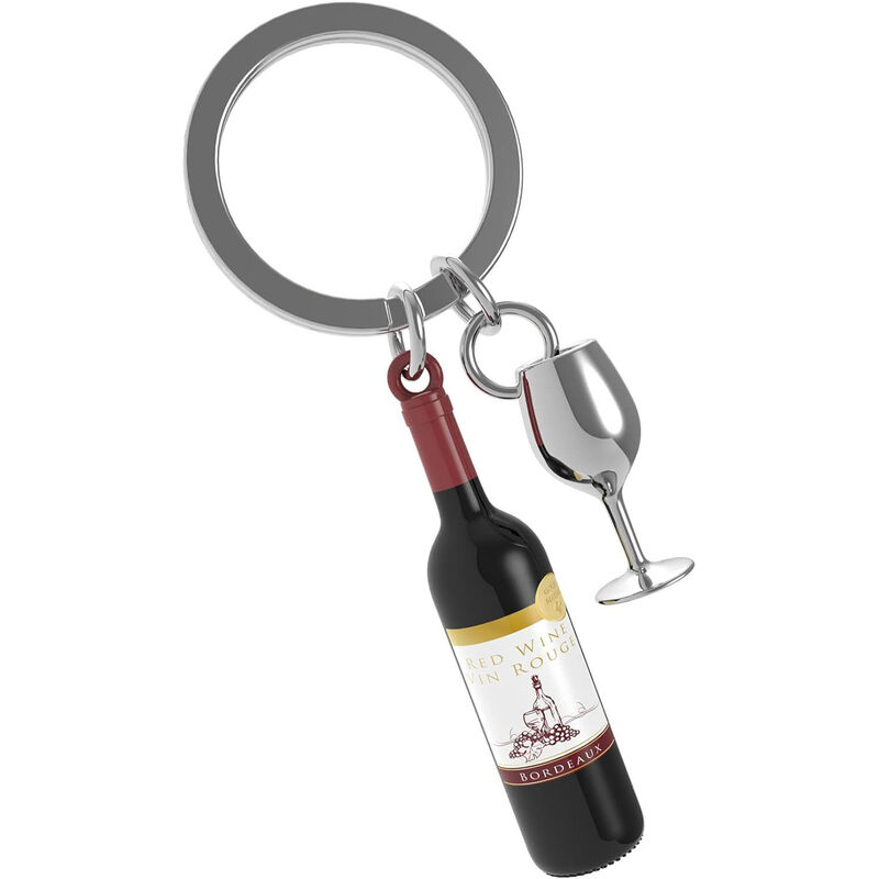 Metalmorphose Wine Bottle Keychain image number 0
