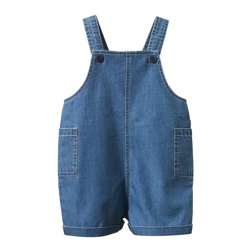 Nature Baby Tucker Shortie Overalls Chambray