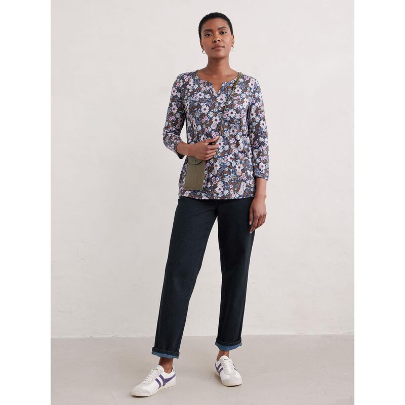 Seasalt Cornwall Gypsophilia Top Pattern Flower Night image number 3