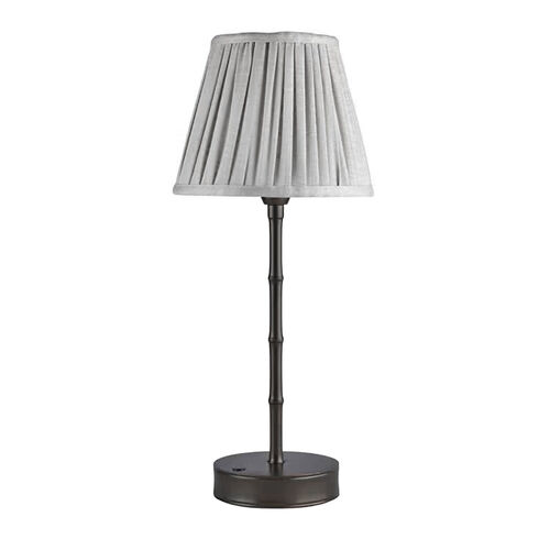 Addison Ross Bamboo LED Lamp 30cm - Black Base With White Shade