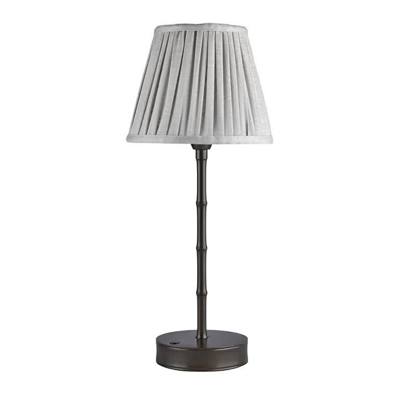 Addison Ross Bamboo LED Lamp 30cm - Black Base With White Shade image number 0