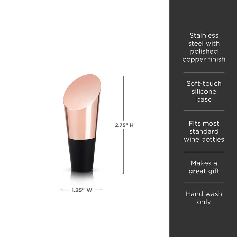 Copper Heavyweight Bottle Stopper By Viski® image number 2