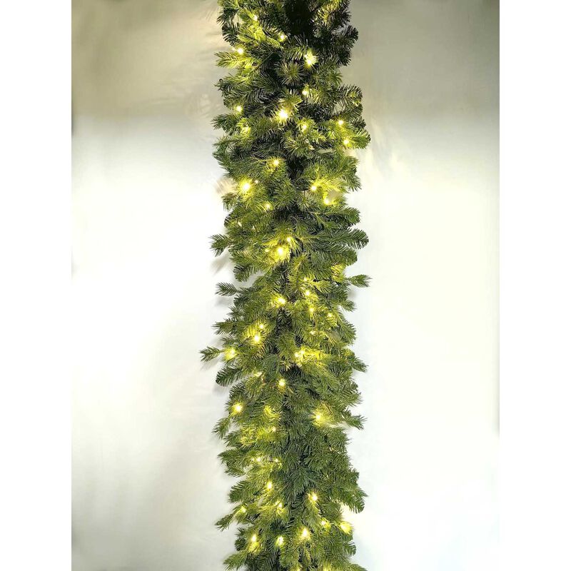 Real Touch Spruce Pine Garland 6' With 500 Tips & 100 LED Lights image number 1