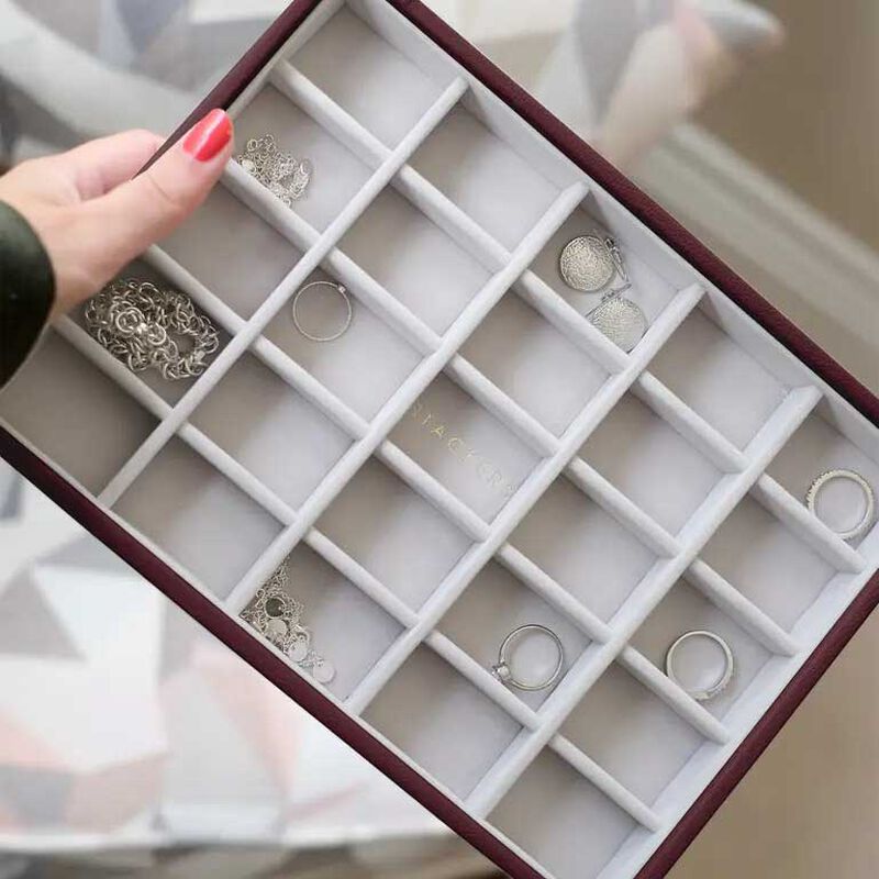Stackers Classic 25 Compartment Small Trinket Layer - Burgundy image number 1