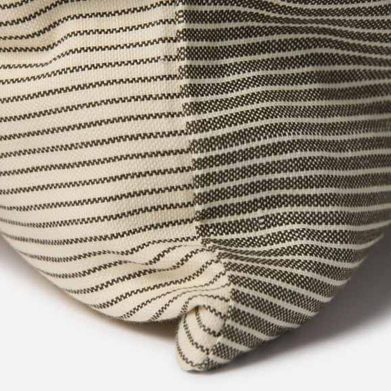 Città Reversible Pinstripe Cushion Cover 50x40cm - Ivy/Coconut image number 2