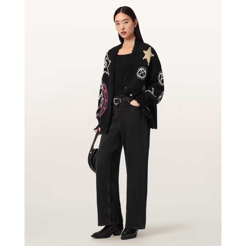 AllSaints Hester Jacquard Cardigan image number 3