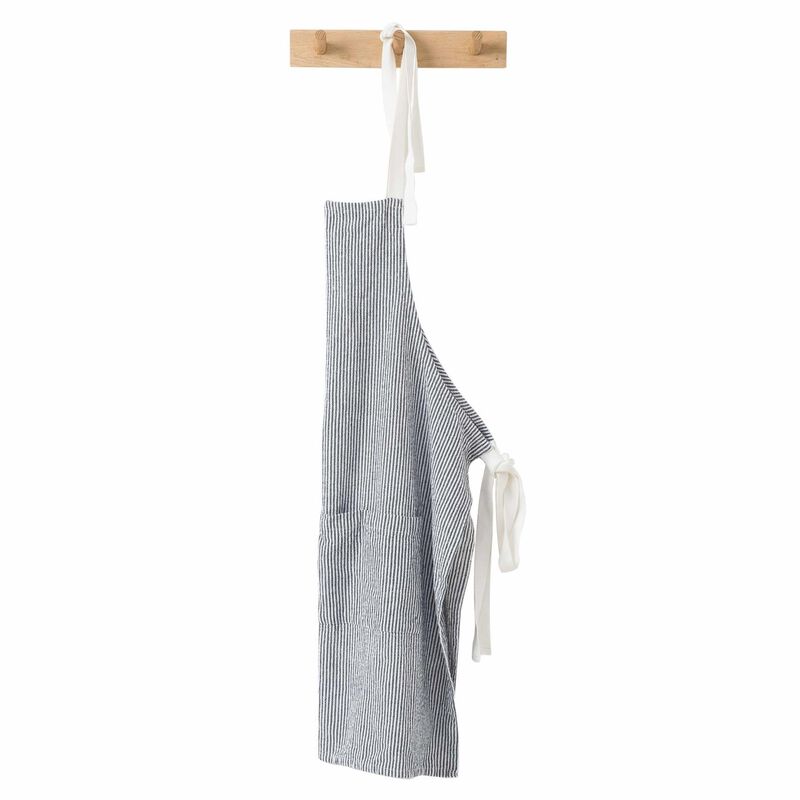 Citt&agrave; Stripe Washed Cotton Apron Navy  70X90Cm image number 0