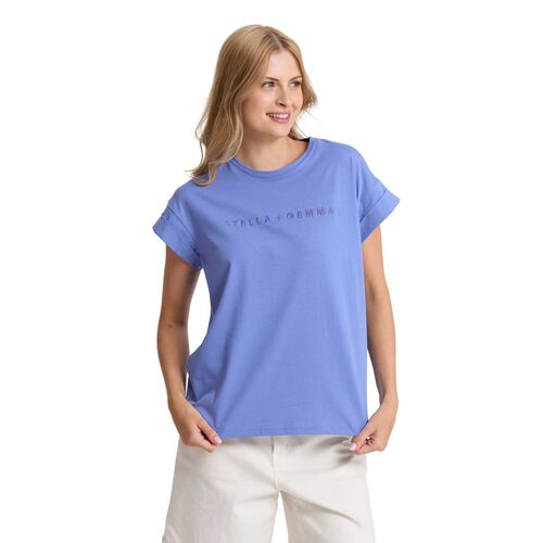 Stella + Gemma Cuff Tee Cornflower