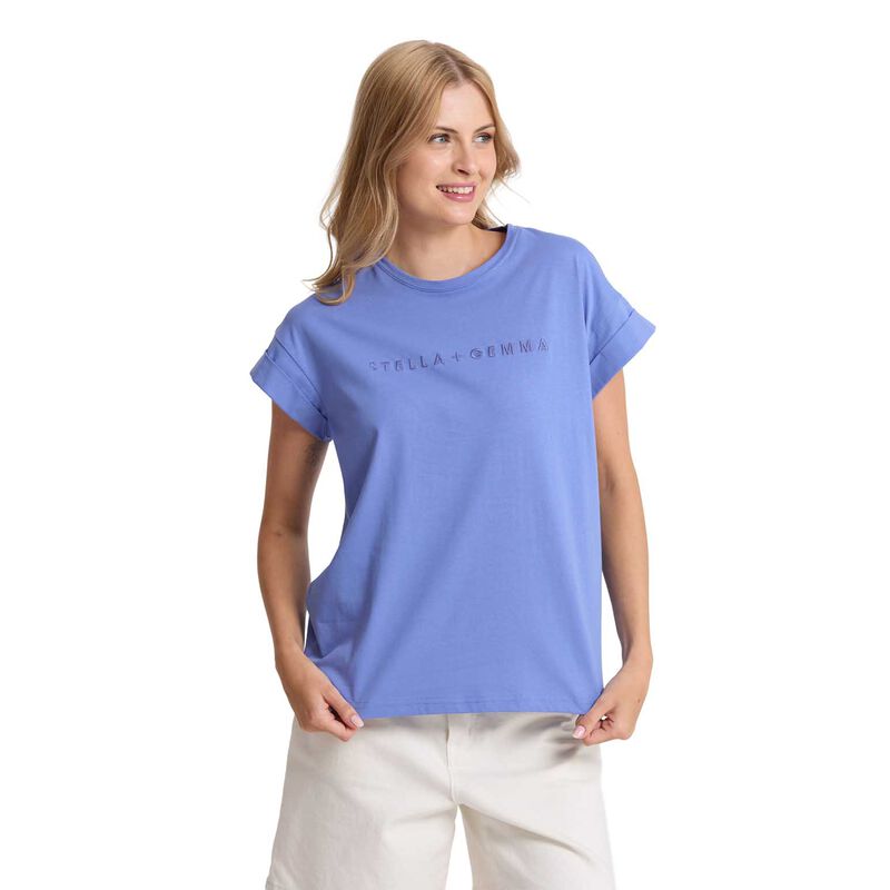 Stella + Gemma Cuff Tee Cornflower image number 0
