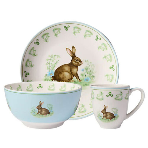 Maxwell & Williams Clover & Cottontail Children's 3Pc Dinner Set Bunny
