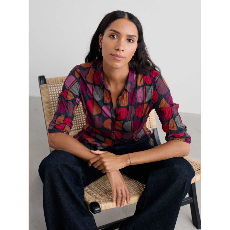 Seasalt Cornwall Larissa Shirt Half Moon Stamp Onyx image number 2