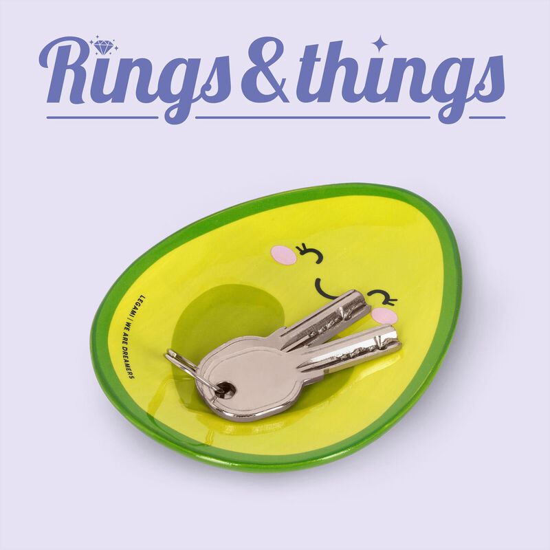 Legami Rings & Things Ceramic Plate - Avocado image number 2