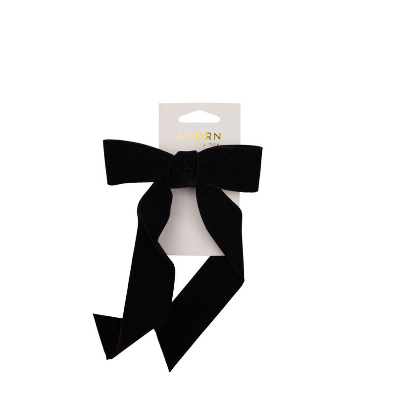 Adorn By Mae Barette Velvet Bow Black image number 0