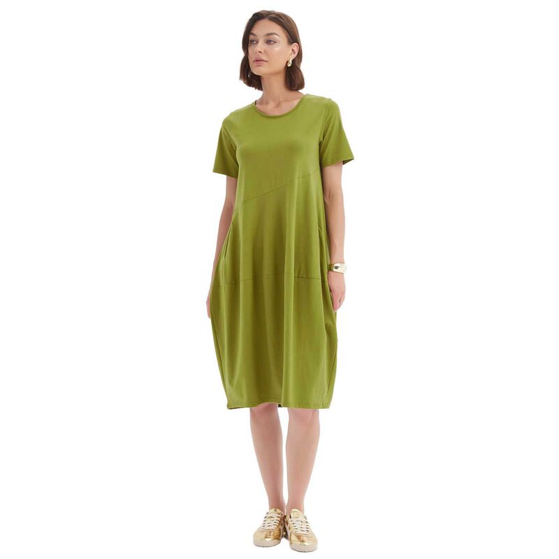 TIRELLI Short Sleeve Diagonal Seam Dress image number 0