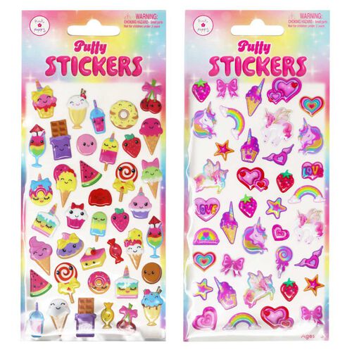 Pink Poppy Puffy Stickers
